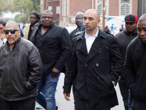 Nafiz Modack with his bodyguards outside court during a previous hearing.